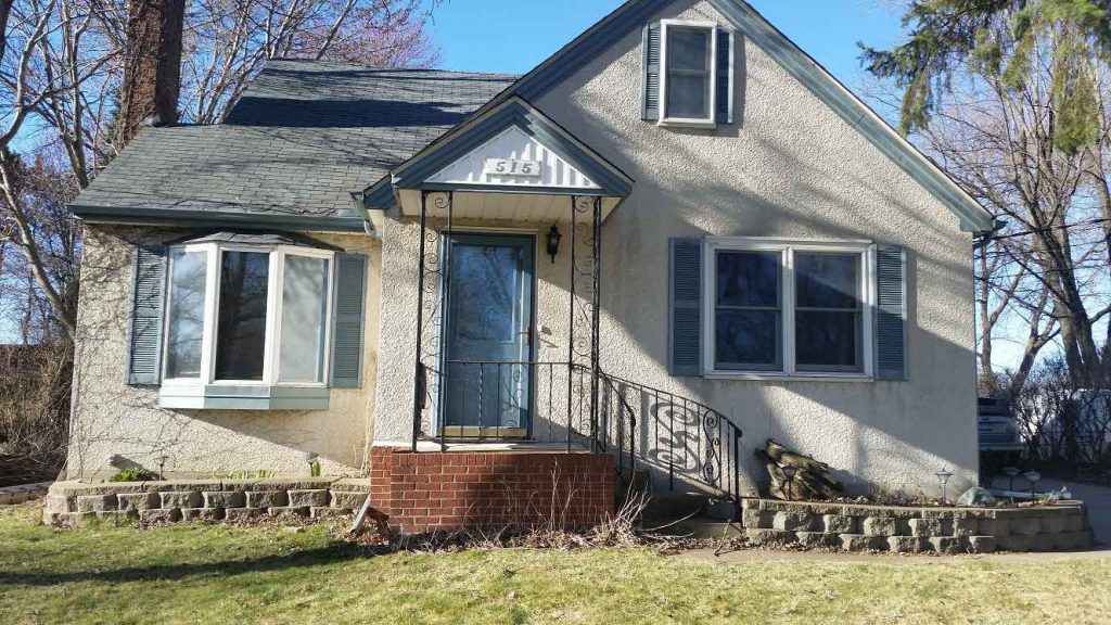 home with repaired stucco walls