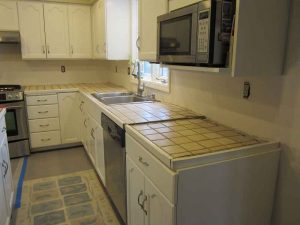 kitchen with plaster restored