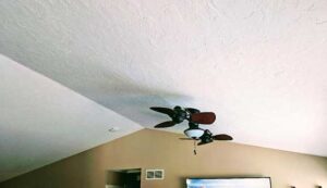 view of a residential ceiling with knock-down drywall service