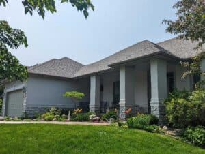 outside view of a house after stucco repair