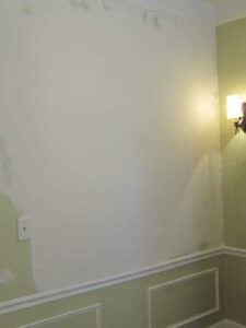 view of a living room wall after plaster repair service
