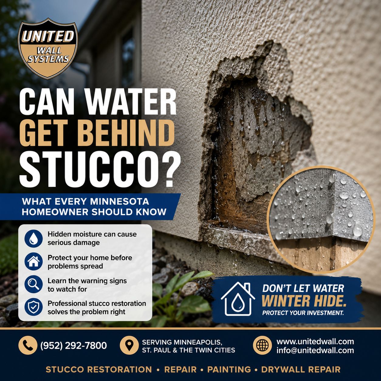 Can Water Get Behind Stucco?